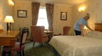 The bedroom at the North West Castle Hotel